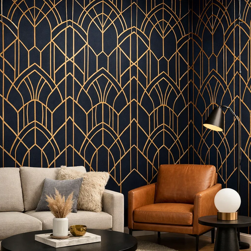 Geometric pattern wallpaper