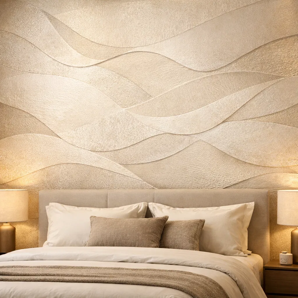 Textured wallpaper bedroom